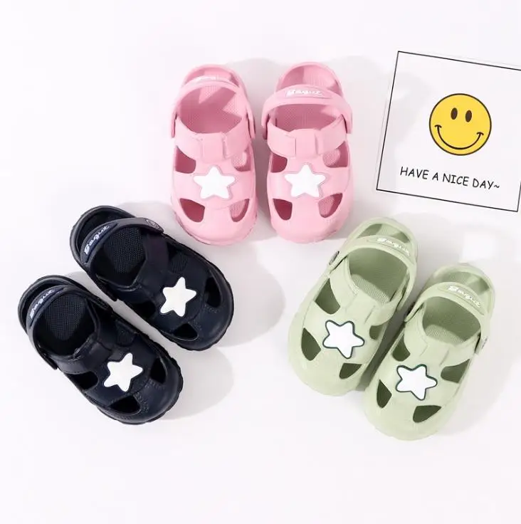 summer Children boys girls EVA Slippers five star Non-slip beach hole shoes different styles 140-180 XQ01