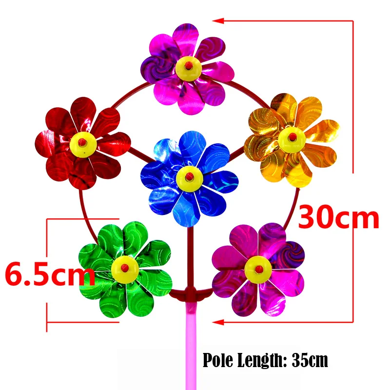 50 шт./партия, новинка, DIY шесть маленьких ветряных мельниц с цветком сливы, Детская Праздничная съемка для мероприятий декоративные ветряные мельницы, Детские Подарочные игрушки