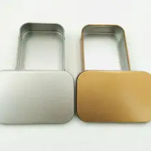 200 шт маленькая жестяная коробка Маленький Пустой Золотой металлический Чехол Органайзер для хранения денег монеты конфеты ключи U диск наушники