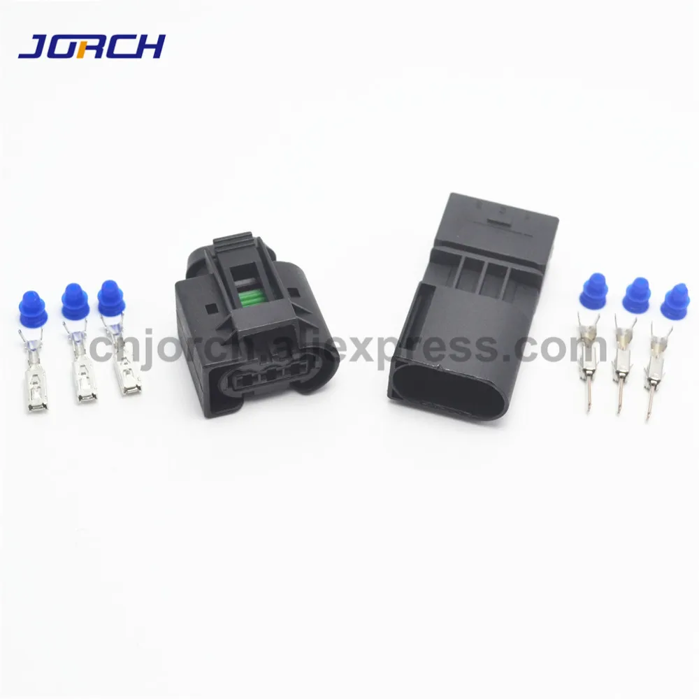 

5 Sets 3 pin Injector ABS Sensor Electrical Wire Connector Female And Male socket 09 4413 11 / 22140492050 For Benz BMW Kostal