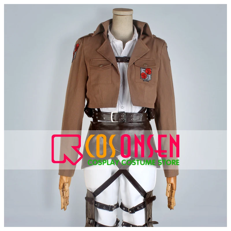 COSPLAYONSEN Attack on Titan Shingeki no Kyojin Stationed Corps Hannes Cosplay Costume All Size Adult Costume