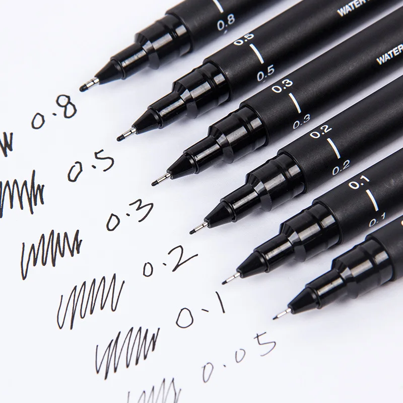 6 размеров Fineliner Pigma Micron ручка для рисования 005 01 02 03 05 08 аниме комиксы ручка не цветущие прочные художественные маркеры