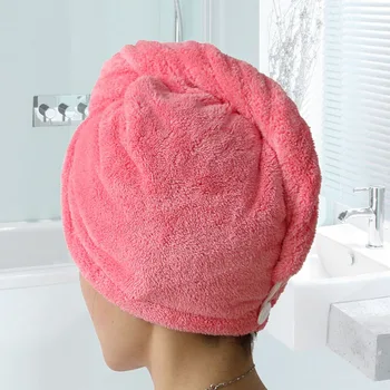 

Women Bathroom Super Absorbent Quick-drying Microfiber Bath Towel Hair Dry Cap Salon Towel
