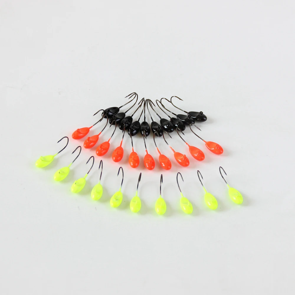 12pcs Mini Jig Heads Fishing Lure Small Jig Head Fish Barbed Hooks 1.1g For Soft Bait Carp Fishing Grub Fishing GreenRedBlack  (29)