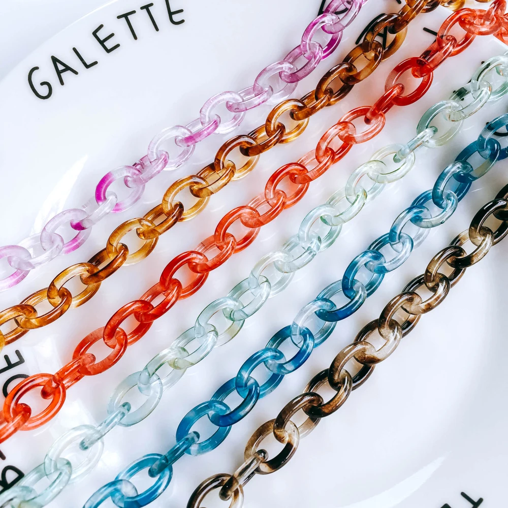 ZEROUP 6 Colors Resin Chain Pendant Necklace Bracelet Charms for