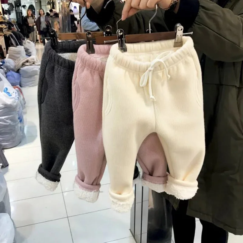 Boys girls winter warm Pants KAMIMI Kids soft woolen legging baby cotton Trousers winter thick Leggings for baby 1-4 years A901