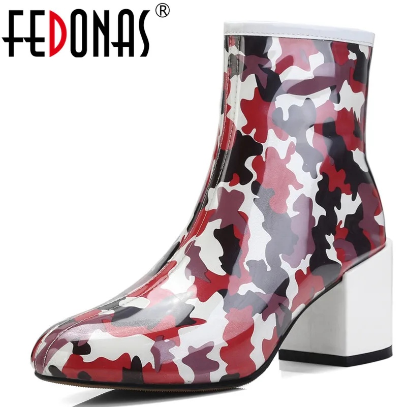 

FEDONAS 1Fashion Women Ankle Boots Autumn Winter Warm High Heels Shoes Woman Round Toe Casual Quality Zipper Brand Martin Boots