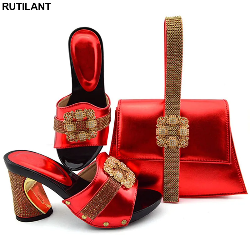 

Latest African Ladies Shoes and Bags Set Italian Matching Women Shoes and Matching Bag for Wedding Ladies Shoes Fashion Elegant
