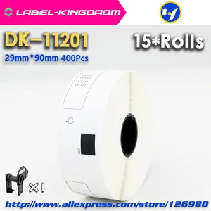 Image 1 - 15 рулонов для заправки ярлыков, совместимых с фотографиями, 29 мм * 90 мм, высечка, совместима с принтером для этикеток Brother, белая бумага DK11201