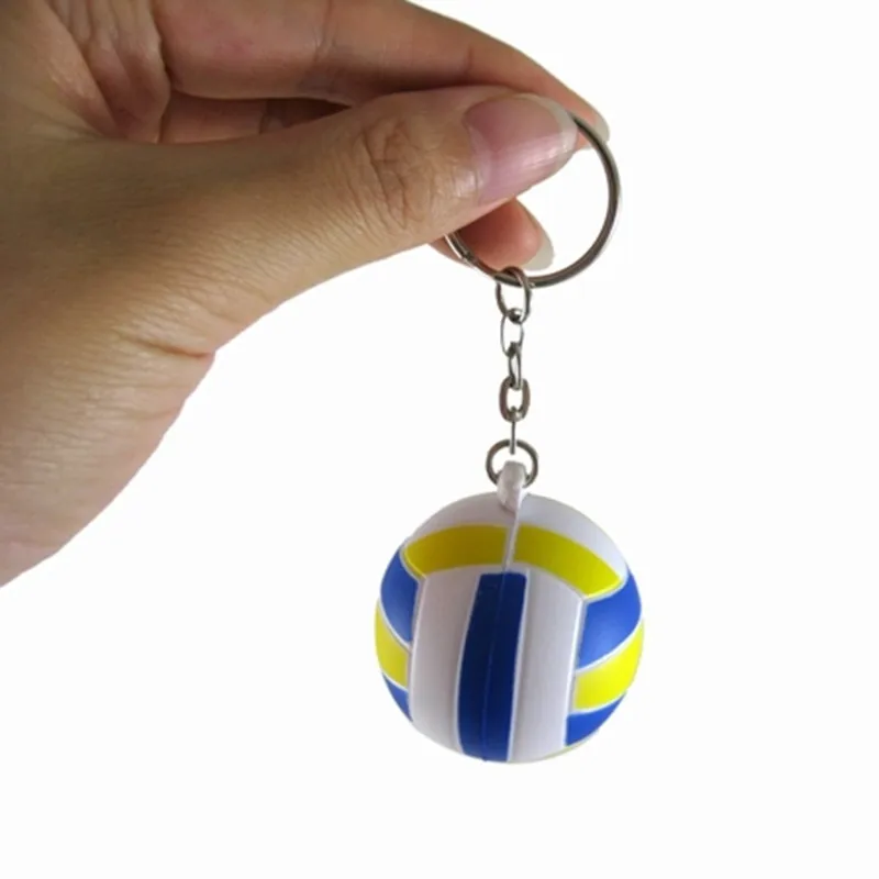 

Cute Blue Rubber Mini Volleyball Shaped keychain Phones Accessories Phone Bags Cases for Iphone Samsung Galaxy Xiaomi Case Cover