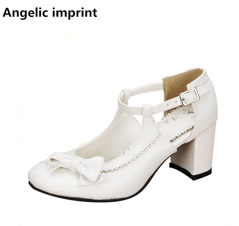 6 Encaje Señora Angelical Imprimir Fiesta Mori Alto Mujer 5 Lolita white Princesa 47 Cm Chica Zapatos De Vestido Negro Bombas Cosplay Tacón 33 Las Mujeres rTYYqnBa