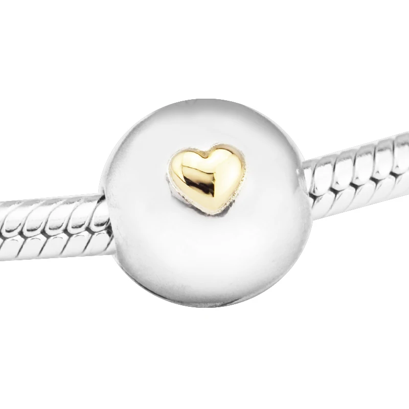 

Fandola Genuine 925 Sterling Silver Charms Logo Insignia Heart Clip Beads for Jewelry Making Fits Diy Charm Bracelets