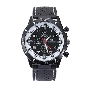 

2019 New Men Sports Watches Sports Silicone Large Dial Fashion Business Quartz Men'S Watch 10mm Round Waterproof Men Sport Watch