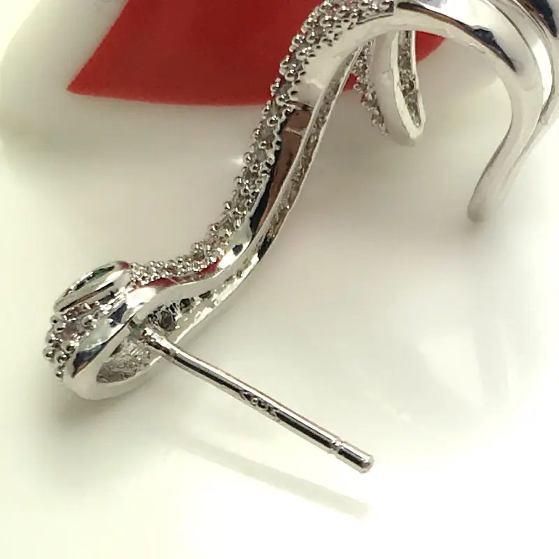 

American Fashion Irregular Micro-Inlaid Zircon Snake-Shaped Simple Ear Nail Female