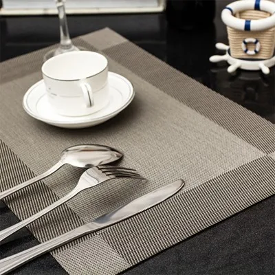 

Color PVC placemats insulation pad 2 squares mat 45*30cm free shipping