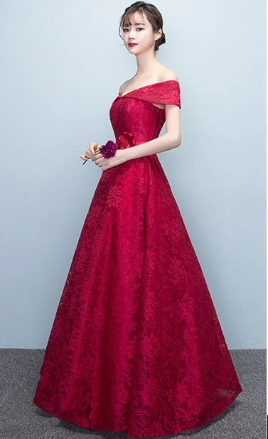 Vestido de madrinha de casamento longo2018 новый сексуальный V шеи Кружева рукавом бордовый нарядные платья дешевые свадебные платья гостей