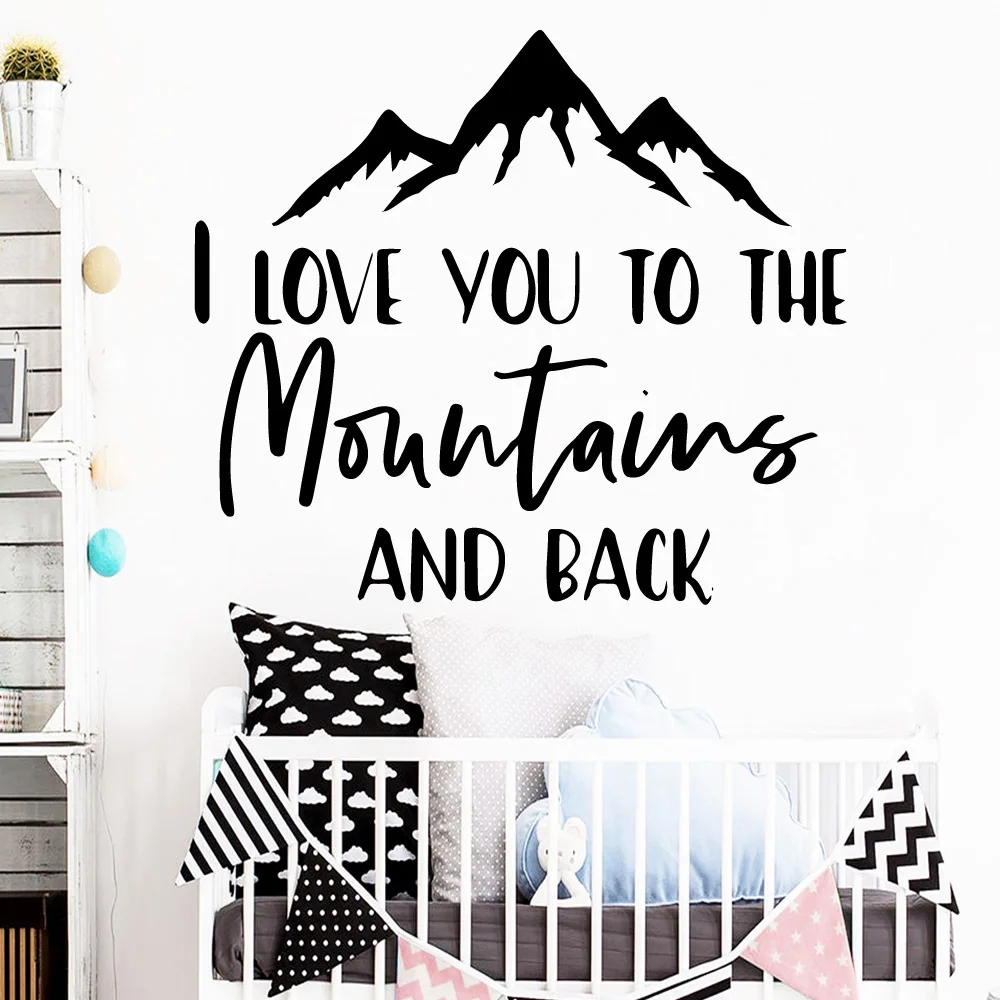 

Lovely I love you to the mountains and back Self Adhesive Vinyl Waterproof Wall Decal For Living Room Bedroom Wall Decoration