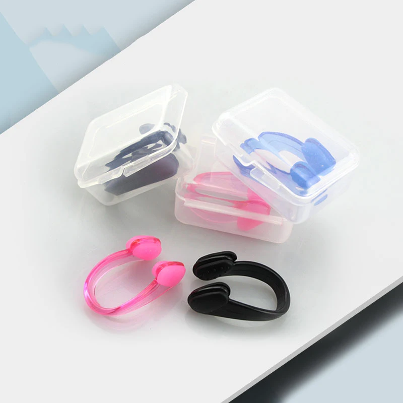 

Unisex Soft Silicone Swimming Nose Clips With Case Box Set Waterproof Protection Swimming Water Sports Accessories
