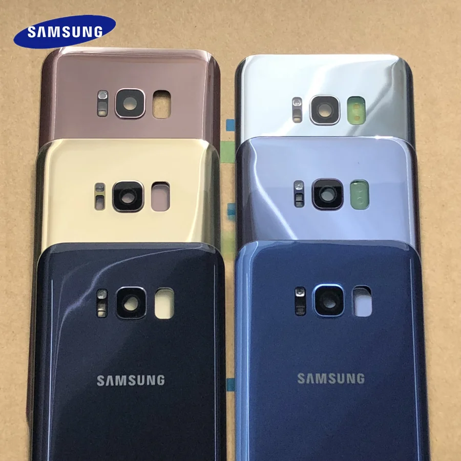 Для SAMSUNG Galaxy S8 G950F S8 Plus G955F Задняя стеклянная крышка для батареи задняя дверь корпус чехол для SAMSUNG S8 S8+ Задняя стеклянная крышка