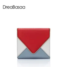 DreaBasaa Fashion Genuine Leather Women Wallets Mini Wallet Pandlled Sheepskin Wallet Short Card Holder envelope purse feminina