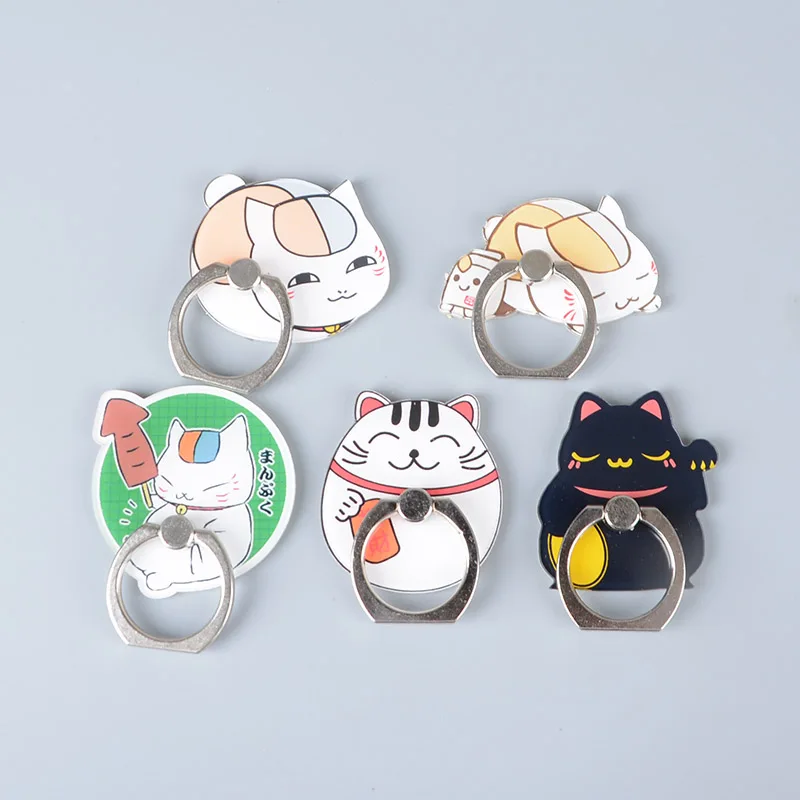 

Koteta Anime Natsume Yuujinchou Nyanko Sensei Cat Mobile Phone Holder 360 Degree Metal Finger Ring Phone Stand for iphone ipad