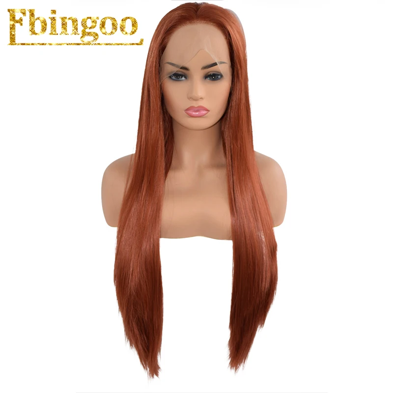 

Ebingoo 5 colors Long Straight Synthetic Lace Front Wig Women's Orange Blonde Grey Natural Heat Resistant Fiber Peruca Wigs