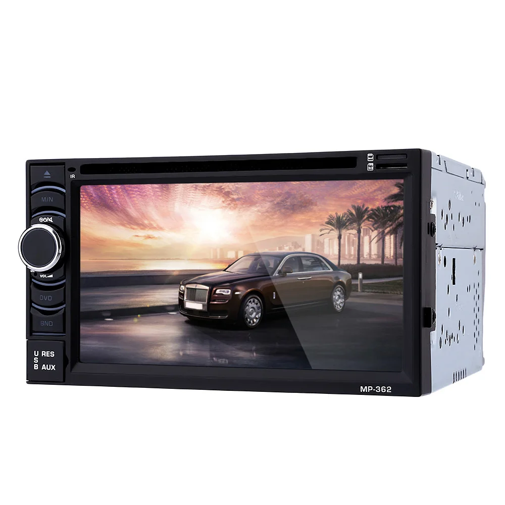 362 2 Double Din 6.2 Inch Digital Touch Screen Car DVD Player Audio Stereo Auto Video Camera FM Radio Bluetooth Charger bluetooth-digital-audio-player