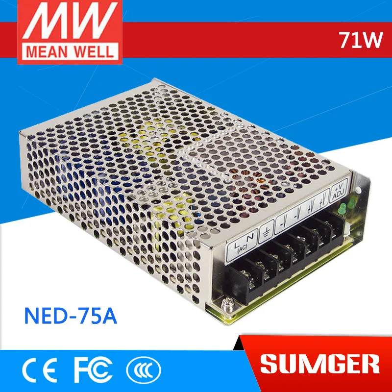 

[Freeshiping 2Pcs] MEAN WELL original NED-75A meanwell NED-75 71W Dual Output Switching Power Supply