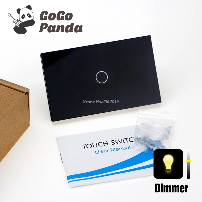 

US Standard Touch Dimmer Switch 1 Gang Wall Light Adjust Light Smart Automation Waterproof Switch 220V