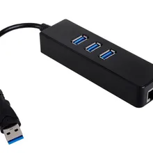 USB 3,0 концентратор 10/100/1000 Мбит/с Gigabit Ethernet адаптер USB к RJ45 Lan сетевая карта 3 Порты и разъёмы USB3.0 для Windows 7/8/10/XP MacOS