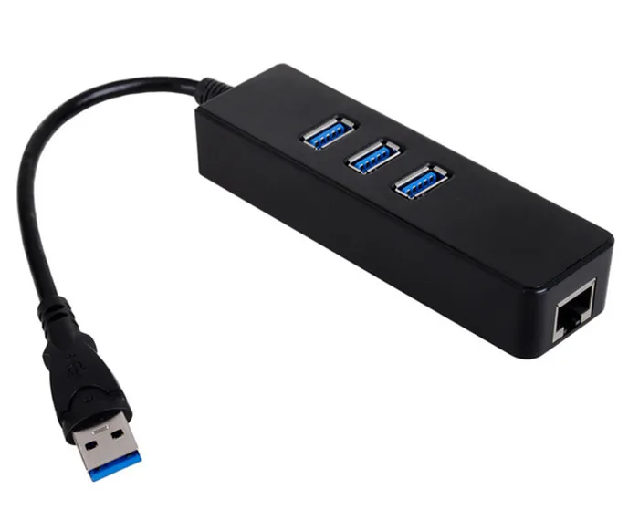 

High Speed 3 Port USB 3.0 Hub 10/100/1000 Mbps RJ45 Gigabit Ethernet LAN Wired Network Adapter Converter For Windows Mac