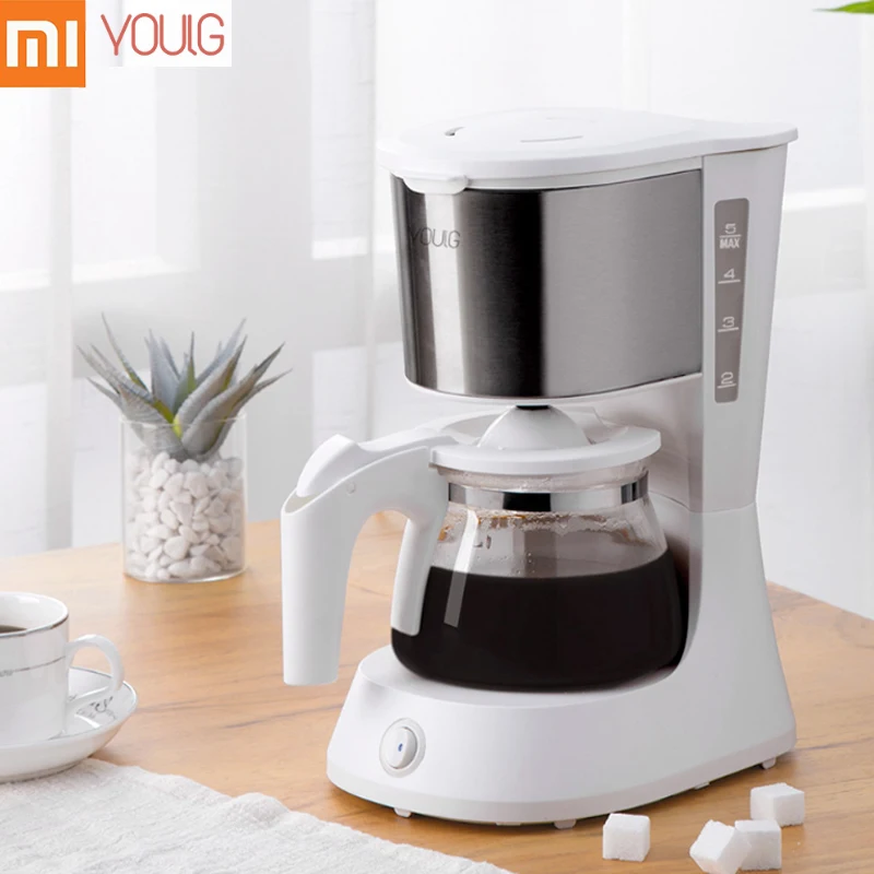 

Xiaomi Young Coffee Machine 220V Espresso Maker with 652ml Glass kettle coffee Powder filter Anti-drip insulation Teapot