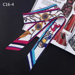 Новинка 2019 года Летний Шелковый шарф женщина Переменная Комплект ручка ленты шаль Производитель шарф для волос Элитный бренд