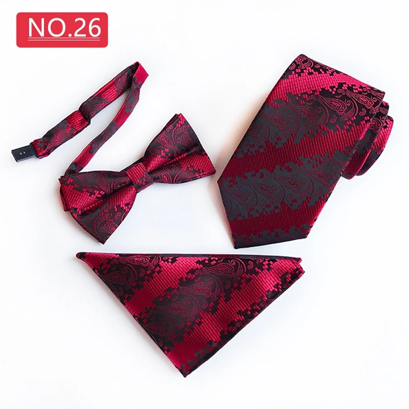 Мужской цветочный галстук-бабочка и галстук жаккардовые шелковые носовые платки набор для мужчин формальные свадебные деловые