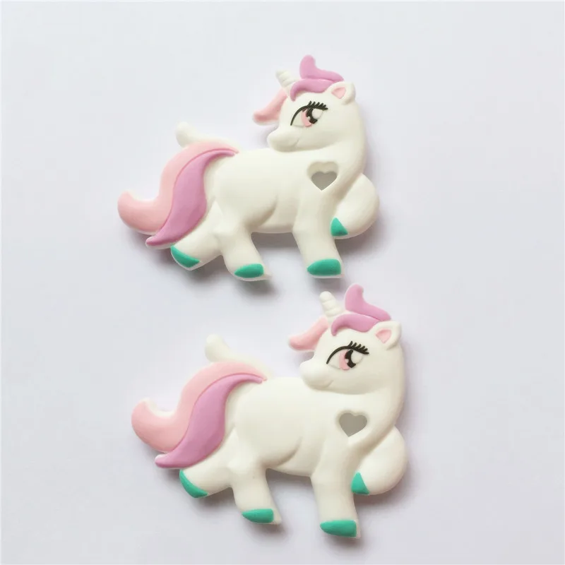 

Chenkai 5PCS BPA Free New Silicone Unicorn Teether Baby Shower Pacifier Dummy Pendant Nursing DIY Sensory Toy Accessories