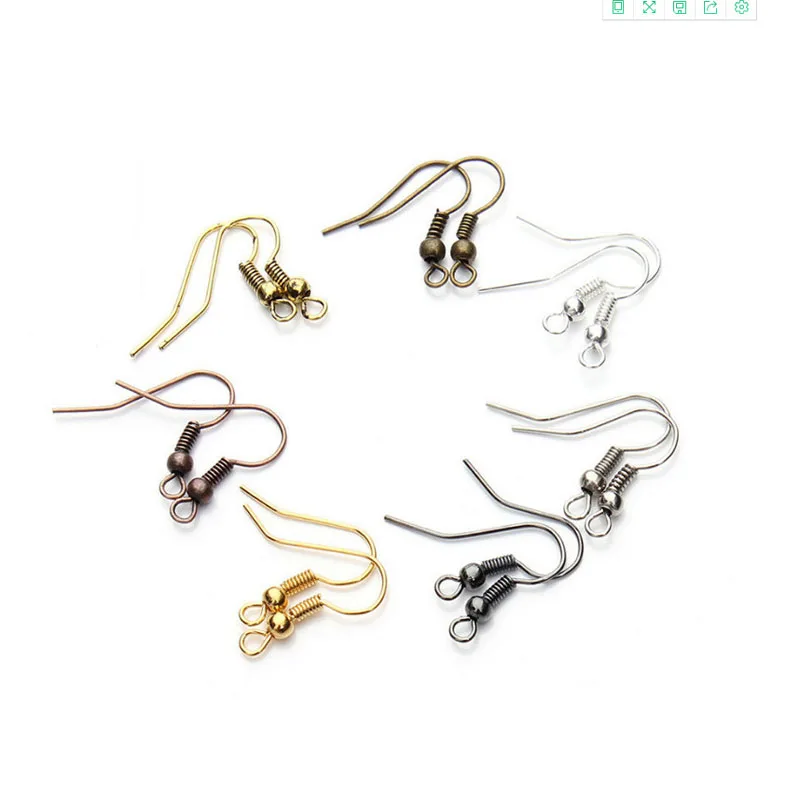 

100Pcs/Lot Metal Alloy Earring Clasps Hooks Lever Back Earring Fish Dangle Rose Gold/Silver/Black Gun/Imitation Rhodium Plated