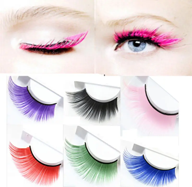 New Arrival Handmade Colorful Thick Plus Long False Eyelash Costume