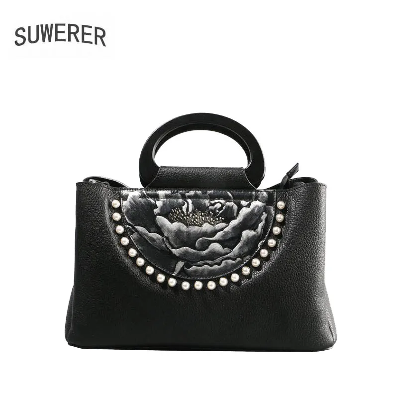 

SUWERER brand bag 2018 new original banquet luxury printed shoulder Messenger bag Leather fashion handbag