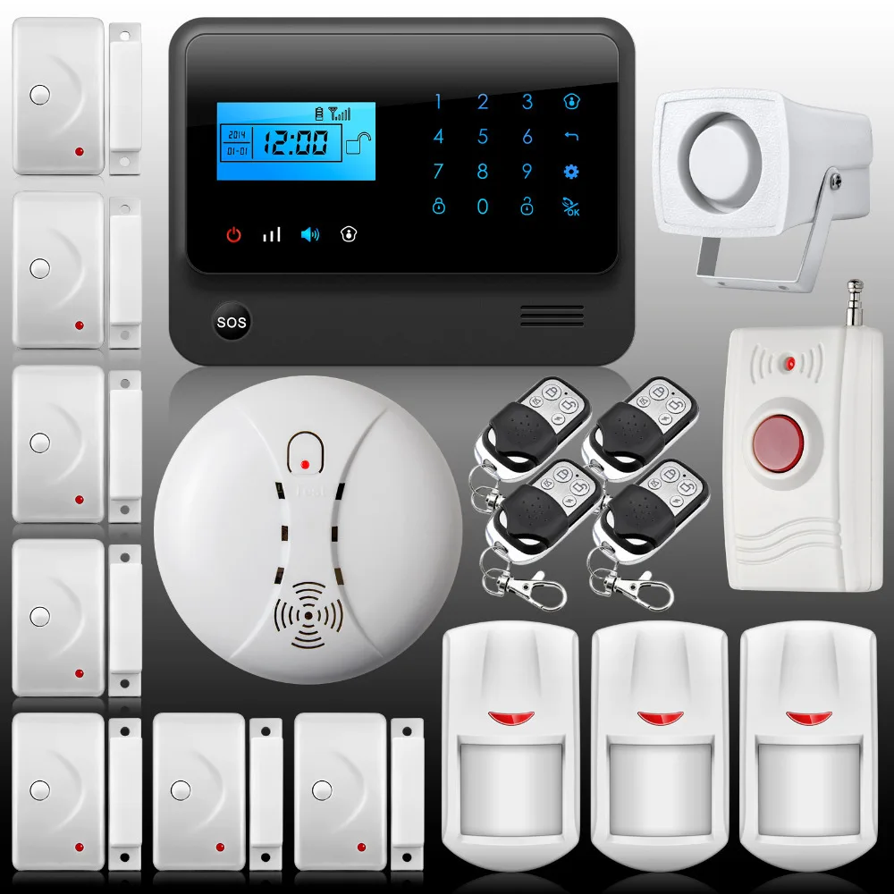 

Security Alarm system GSM Wireless home security fire alarm system IOS & Android APP sms alarm system gsm security alarm system