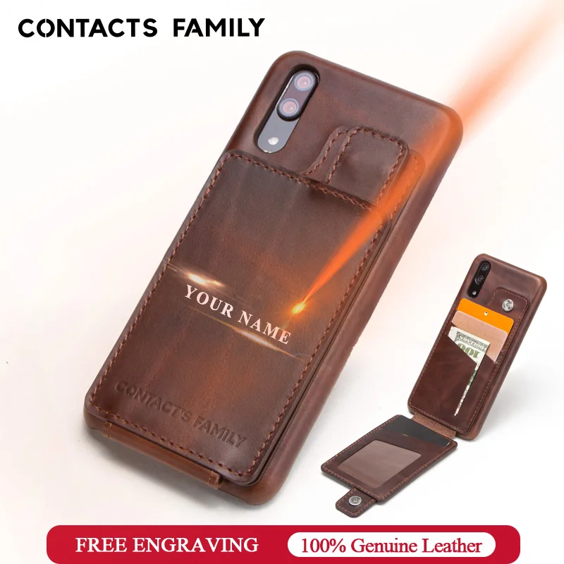 

Vertical Magnetic Flip Card Holder Leather Case For Huawei P20 Retro Business Cover For Huawei P20 Phone Bag Cover Wallet Pouch