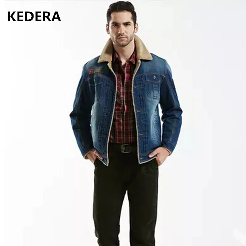 2016 Winter Ripped Denim Jacket Men Clothing Jean Coat Men Casual Jacket Outwear With Fur Collar