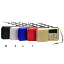 Портативный мини стерео ЖК-дисплей цифровой FM радио Динамик USB TF карты Mp3 музыкальный плеер с светодио дный свет и Перезаряжаемые Батарея