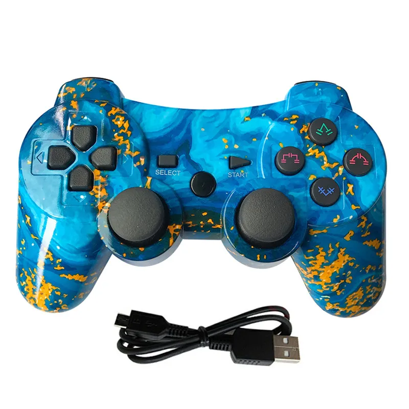 Bluetooth для sony Playstation 3/ps2/pc контроллер беспроводной геймпад джойстик для Playstation 3 SIXAXIS геймпады 12 цветов - Цвет: Ocean Waves