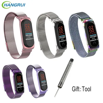 

For XiaoMi Mi Band 4 Bracelet Magnetic Metal Stainless Steel Miband 4 Band 3 Wristbands Pulseira Mi band 4 Mi4 Replaceable Strap