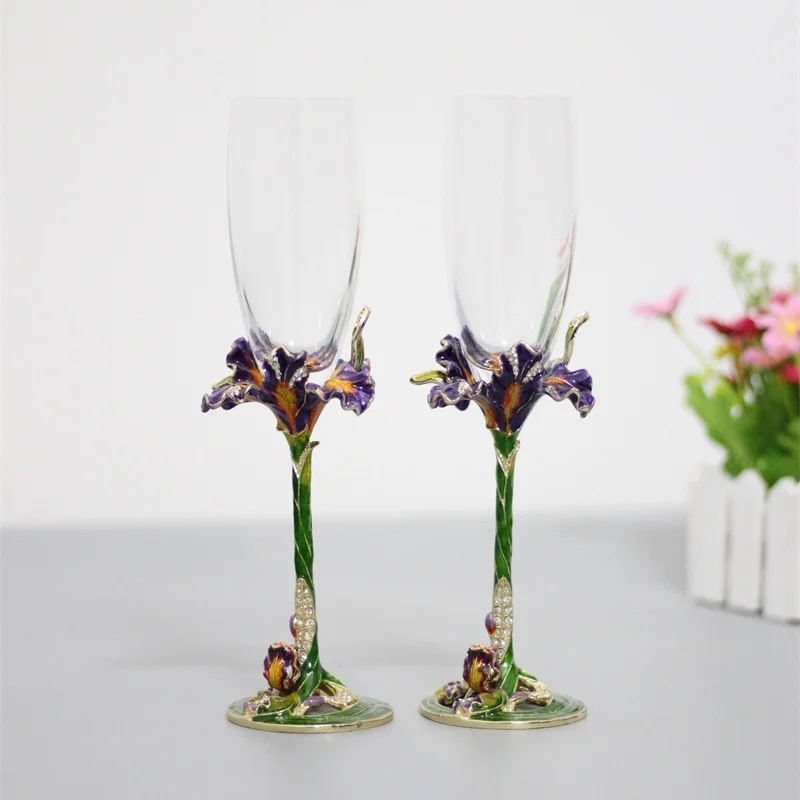 

wedding wine glasses for love crystal champagne flutes set of 2 wedding toasting champagne wine glasses colored enamel