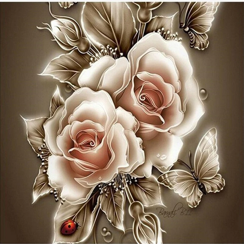 

YI BRIGHT Cross Stitch Diamond Embroidery Abstract Flower Patterns Full DIY 5D Diamond Painting Rhinestones Mosaic Decoration