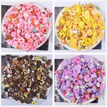 

10Pcs/Lot Slime DIY Accessories Resin Sweet Simulated Donut Candy Toy Slime Supplies Filler For Clear Fluffy Gift Toy For Kids