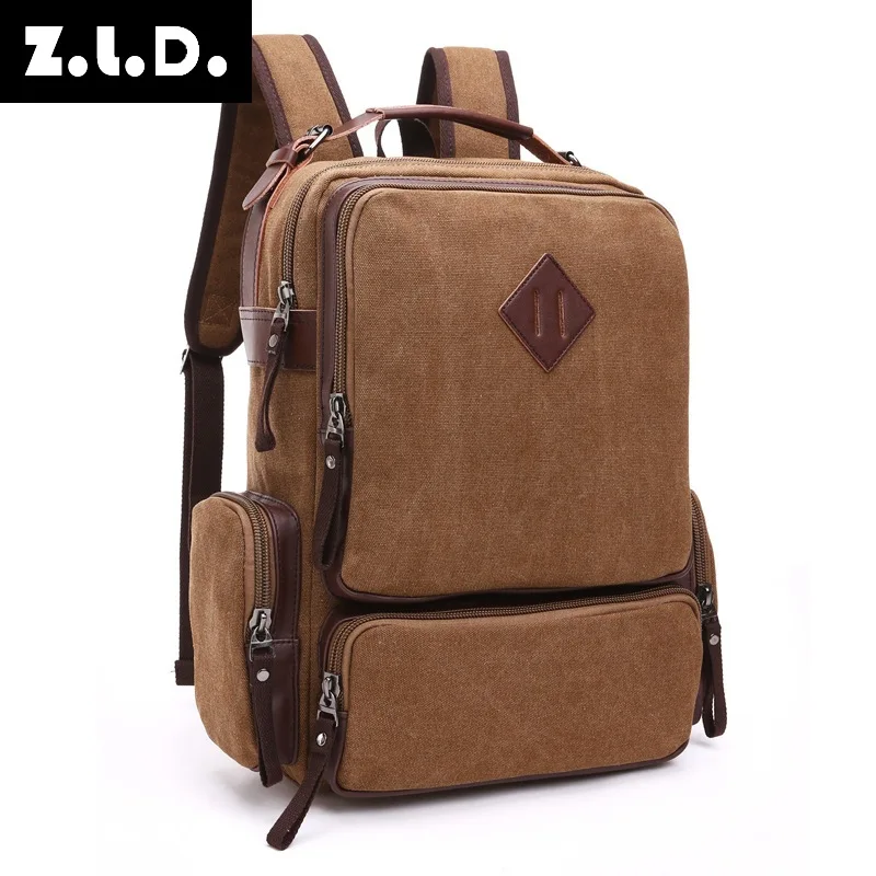 

European And American Style Large Capacity Practical Computer Backpack Vertical Style Square Travel Package Bag For Students