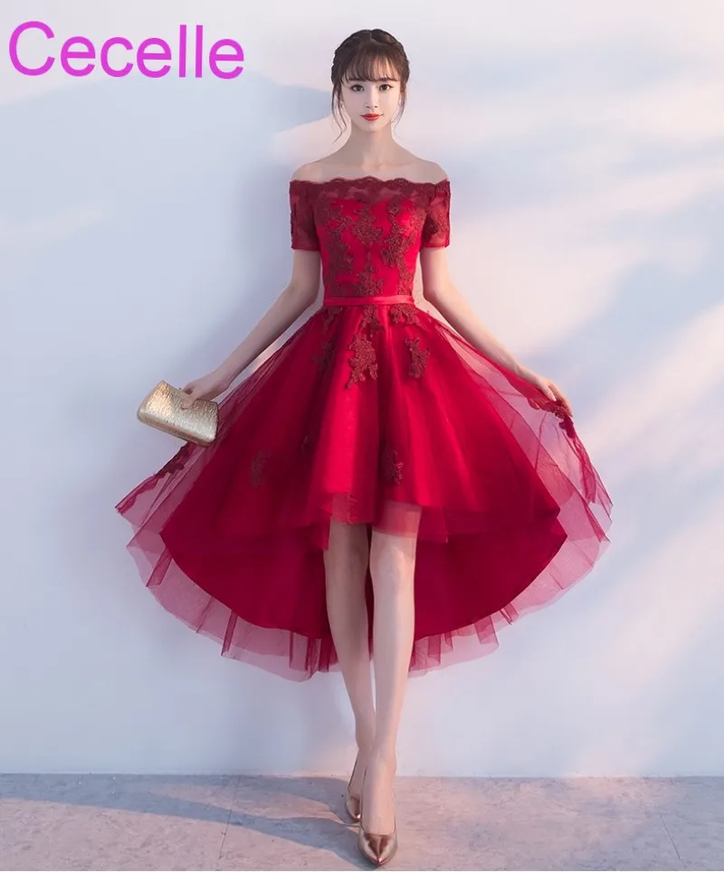 red high low cocktail dress