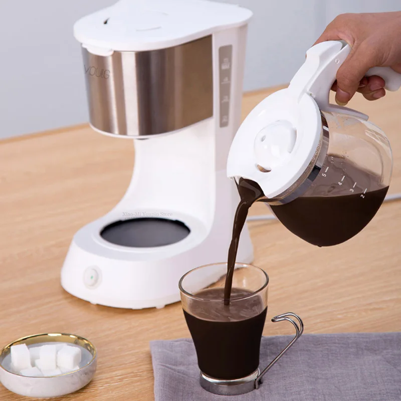 Xiaomi Young coffee Machine 220V кофеварка эспрессо со стеклянным чайником объемом 652 мл фильтр для порошка для кофе противокапельный изоляционный чайник